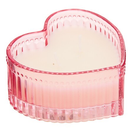 Bougie parfumée Love 95g pot verre coeur