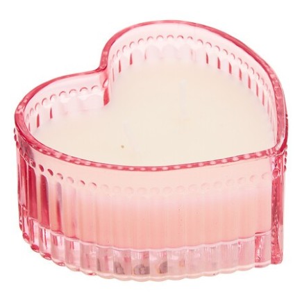 Bougie parfumée Love 95g pot verre coeur