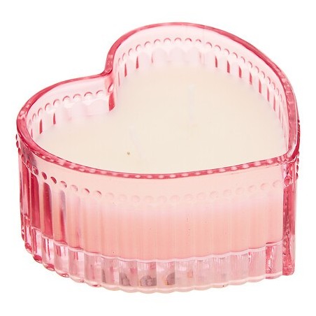 Bougie parfumée Love 95g pot verre coeur