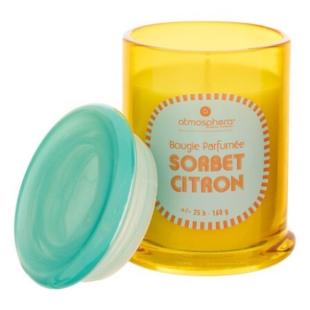 Bougie parfumée Sorbet Citron 160 g pot verre