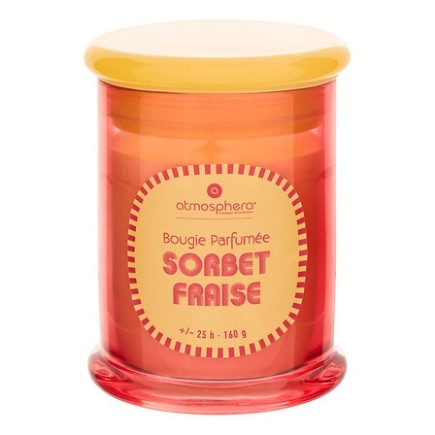 Bougie parfumée Sorbet Fraise 160 g pot verre