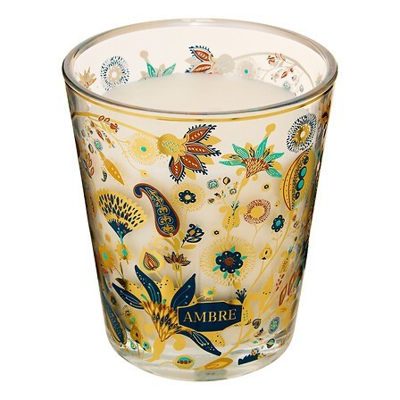 Bougie parfumée Ilan 820g pot verre ambre
