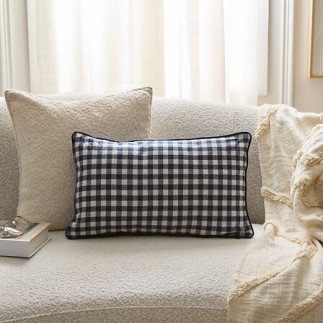 Coussin Groove 30x50cm vichy bleu