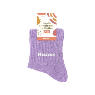 Chaussettes paillettes enfant bisous 6-10ans fille