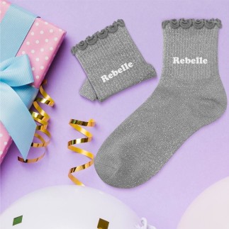 Chaussettes paillettes enfant rebelle 6-10ans fille