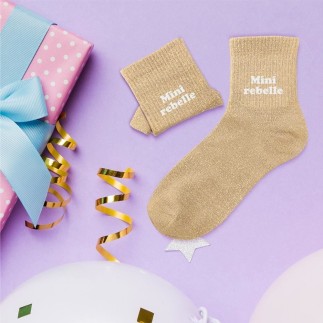 Chaussettes paillettes enfant mini rebelle 3-6ans fille