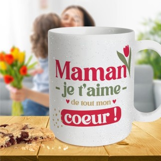 Mug Paillettes Maman Je T'Aime