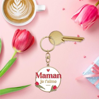 Porte Cles Metal Maman Je T Aime