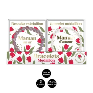 Bracelets Pierre Medaillon Maman