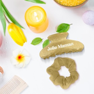 Pince Cheveux Et Chouchou A Pailletttes Maman