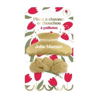 Pince Cheveux Et Chouchou A Pailletttes Maman