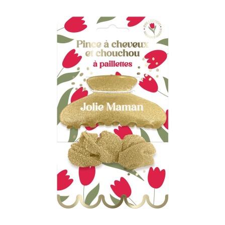 Pince Cheveux Et Chouchou A Pailletttes Maman