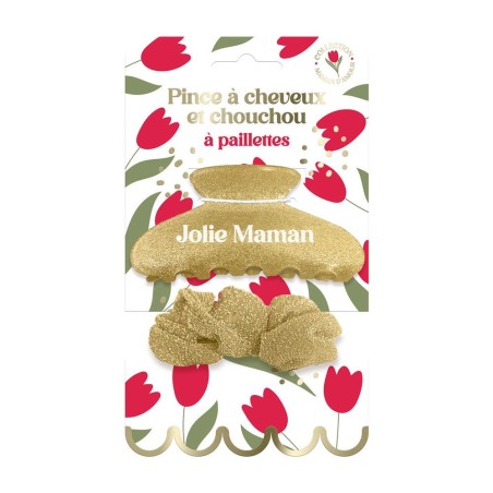 Pince Cheveux Et Chouchou A Pailletttes Maman