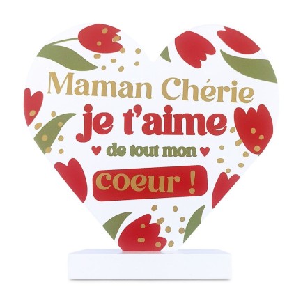 Plaque A Poser Coeur Maman Cherie