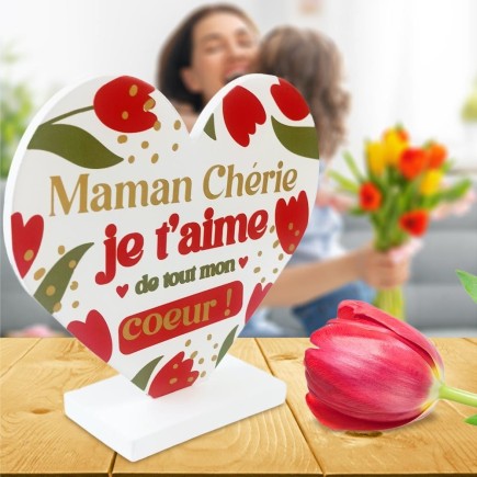 Plaque A Poser Coeur Maman Cherie