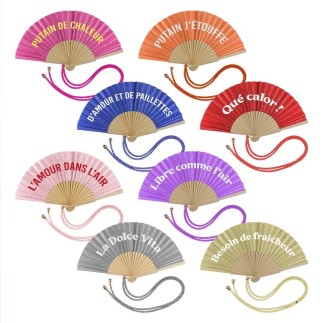 Eventails Paillettes Texte