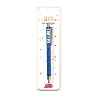 Stylo A Paillettes Bleu Fabuleuse