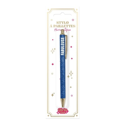 Stylo A Paillettes Bleu Fabuleuse
