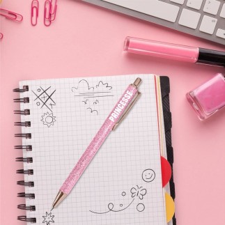 Stylo A Paillettes Rose Princesse
