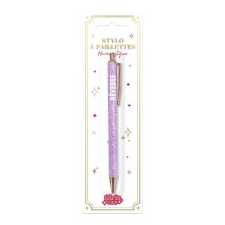 Stylo A Paillettes Violet Reveuse