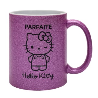 MUG PAILLETTE HELLO KITTY 30CL PARFAITE