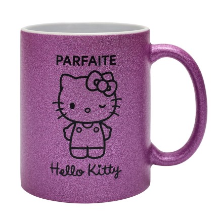 MUG PAILLETTE HELLO KITTY 30CL PARFAITE