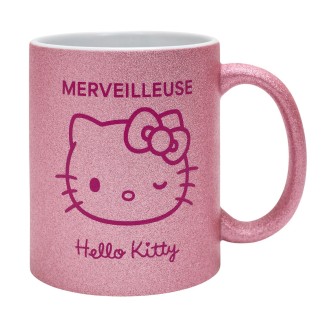 MUG PAILLETTE HELLO KITTY 30CL MERVEILLEUSE