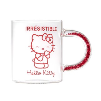 MUG VERRE PAILLETTES HELLO KITTY 30CL IRRESISTIBLE