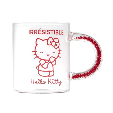 MUG VERRE PAILLETTES HELLO KITTY 30CL IRRESISTIBLE