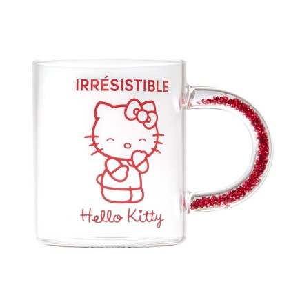 MUG VERRE PAILLETTES HELLO KITTY 30CL IRRESISTIBLE