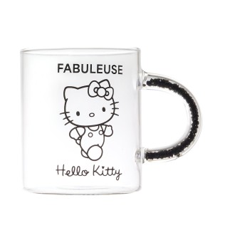 MUG VERRE PAILLETTES HELLO KITTY 30CL FABULEUSE
