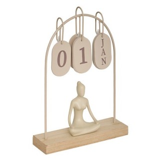 Calendrier métal Yogi beige