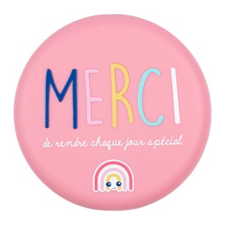 MIROIR DE POCHE MERCI BLEU