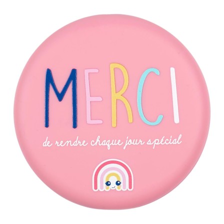 MIROIR DE POCHE MERCI BLEU