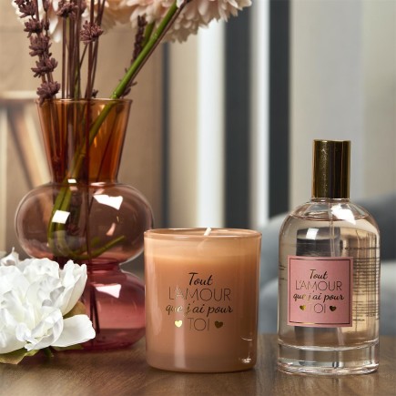 BOUGIE ET SPRAY PARFUME 100ML KDO POUR ELLE POUDRÉ