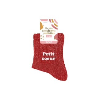 6 CHAUSSETTES PAILLETTES ENFANT PETIT COEUR 3-6ANS FILLE
