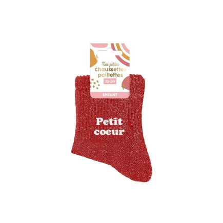 6 CHAUSSETTES PAILLETTES ENFANT PETIT COEUR 3-6ANS FILLE