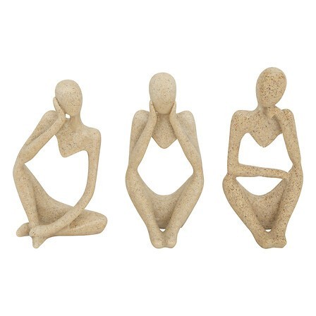 Lot statues femmes résine beige