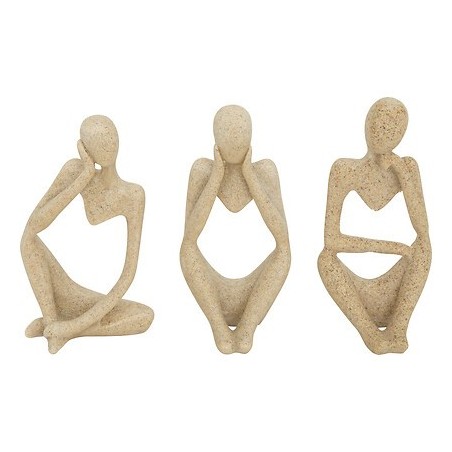 Lot statues femmes résine beige