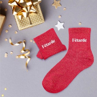 Chaussettes Paillettes Fetarde Rouge