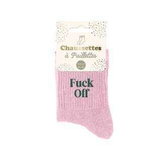 Chaussettes Paillettes Fuck Off