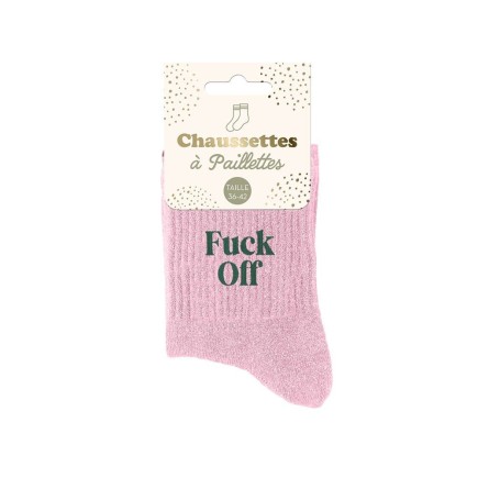 Chaussettes Paillettes Fuck Off