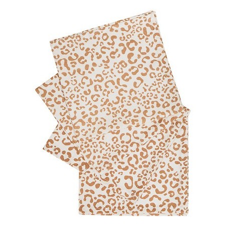 Lot de 4 serviettes de table Leopardi 40 x 40 cm coton imprimé rouge carmin