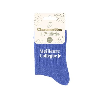 Chaussettes Paillettes Meilleure Collegue