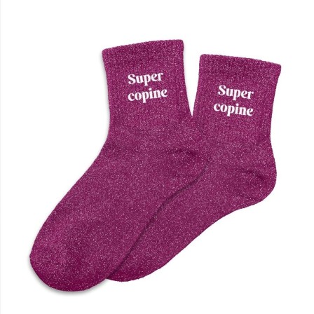 Chaussettes Paillettes Super Copine
