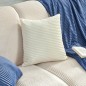 Coussin flanelle côtelé ivoire