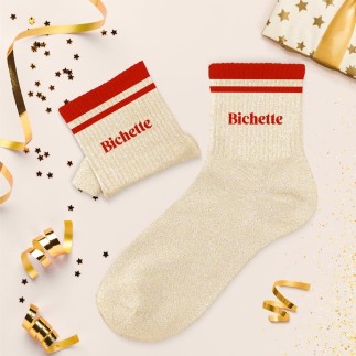 Chaussettes Paillettes A Bandes Bichette
