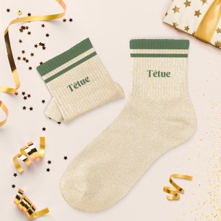 Chaussettes Paillettes A Bandes Tetue