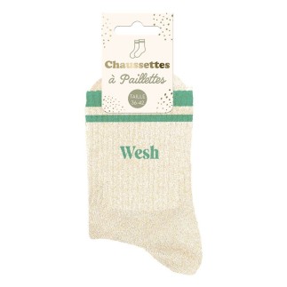 Chaussettes Paillettes A Bandes Wesh