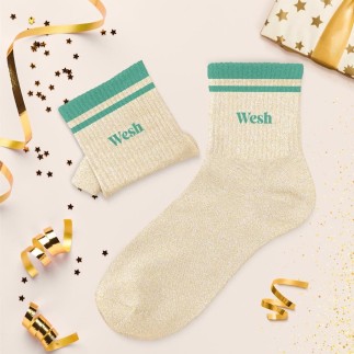 Chaussettes Paillettes A Bandes Wesh